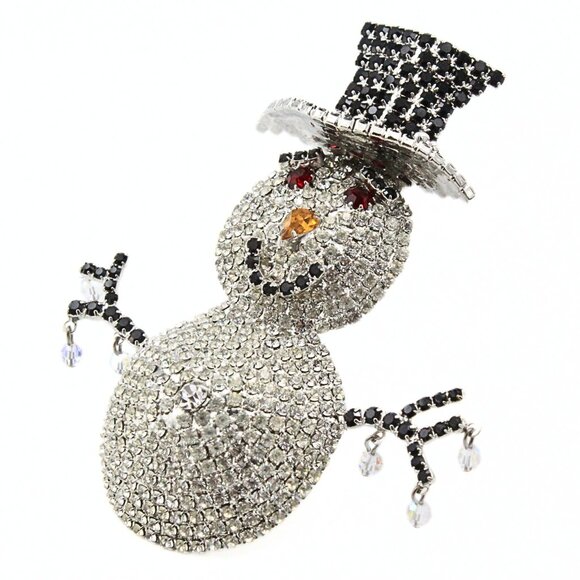 Kirks Folly Limited Edition 068/500 Massive Snowman Brooch - Picture 1 of 12
